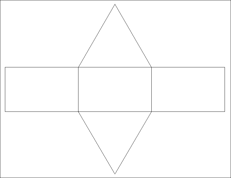 graniastosłup prawidłowy trójkątny - siatka