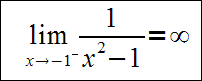 granica funkcji 1/x2-1 